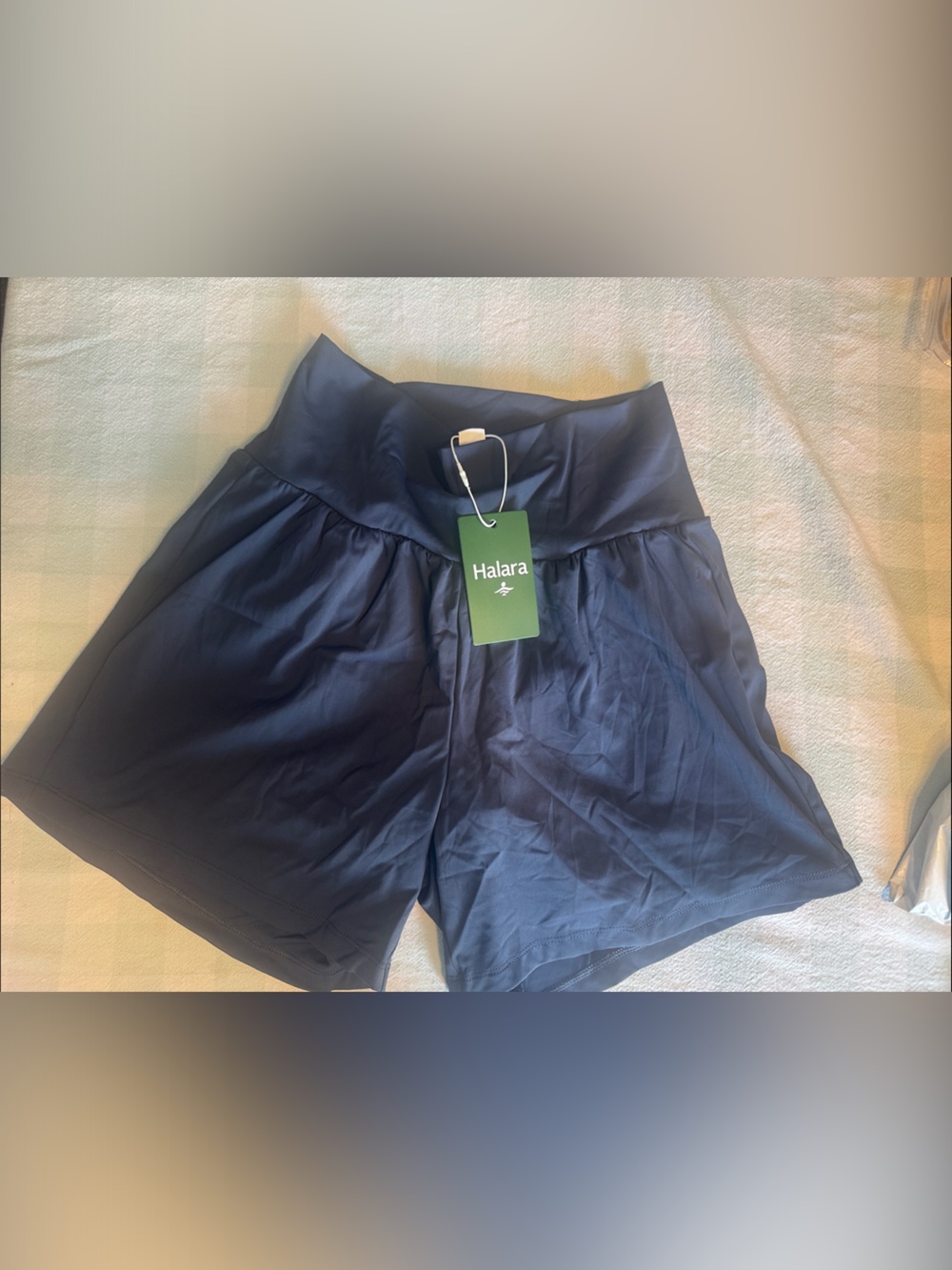HALARA Navy High-Waist Active Shorts MD LONG